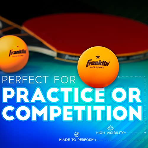 Bolas de tênis de mesa Franklin Sports, tamanho e peso oficiais, laranja, pacote com 6