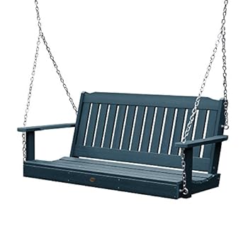 Alternative view of highwood AD-PORL1-NBE Lehigh Porch Swing, 5 Feet, Nantucket Blue