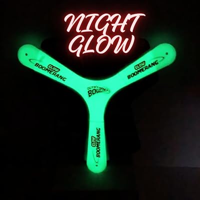 Mallexo Glow in The Dark Lightning Boomerang for Kids & Adult Printed Instruction Returning Flying Spinner Rotatting Boo