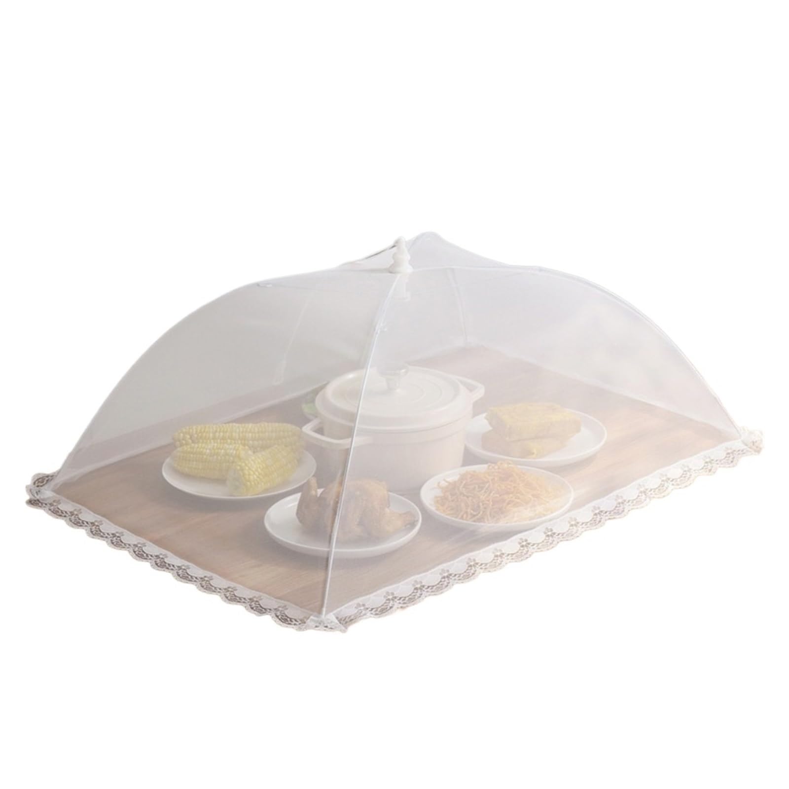 Netzabdeckung für Lebensmittel, Regenschirm-Lebensmittelabdeckung, atmungsaktives Mesh, faltbares Insekten-Picknicknetz, mehrere Größen(60x40cm)