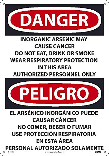 Panneau danger arsenic PELIGRO ESD32RC en plastique rigide durable