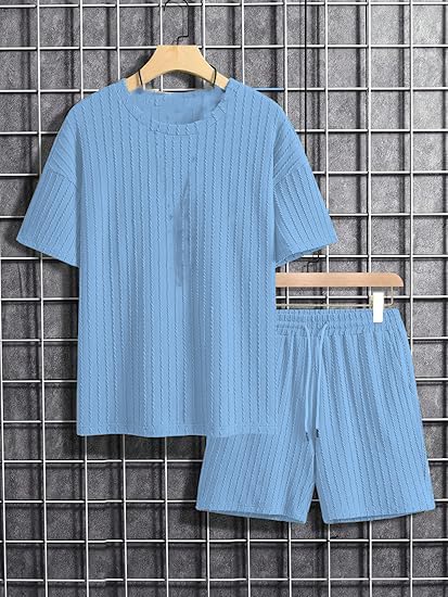 Image of Zilcon Men's 2 Pieces Outfits Casual Quarter Zip Polo Shirt and Shorts Set Athletic Jogging Summer Tracksuit