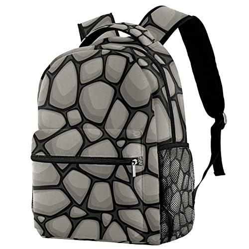 Sac à dos voyage campus motif marbre gris avec porte-bouteille