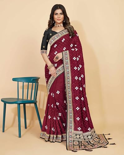 Image of Jaanvi fashion Women's Pasapalli Design Sambalpuri Silk Saree with Swarovski Work & Blouse Piece