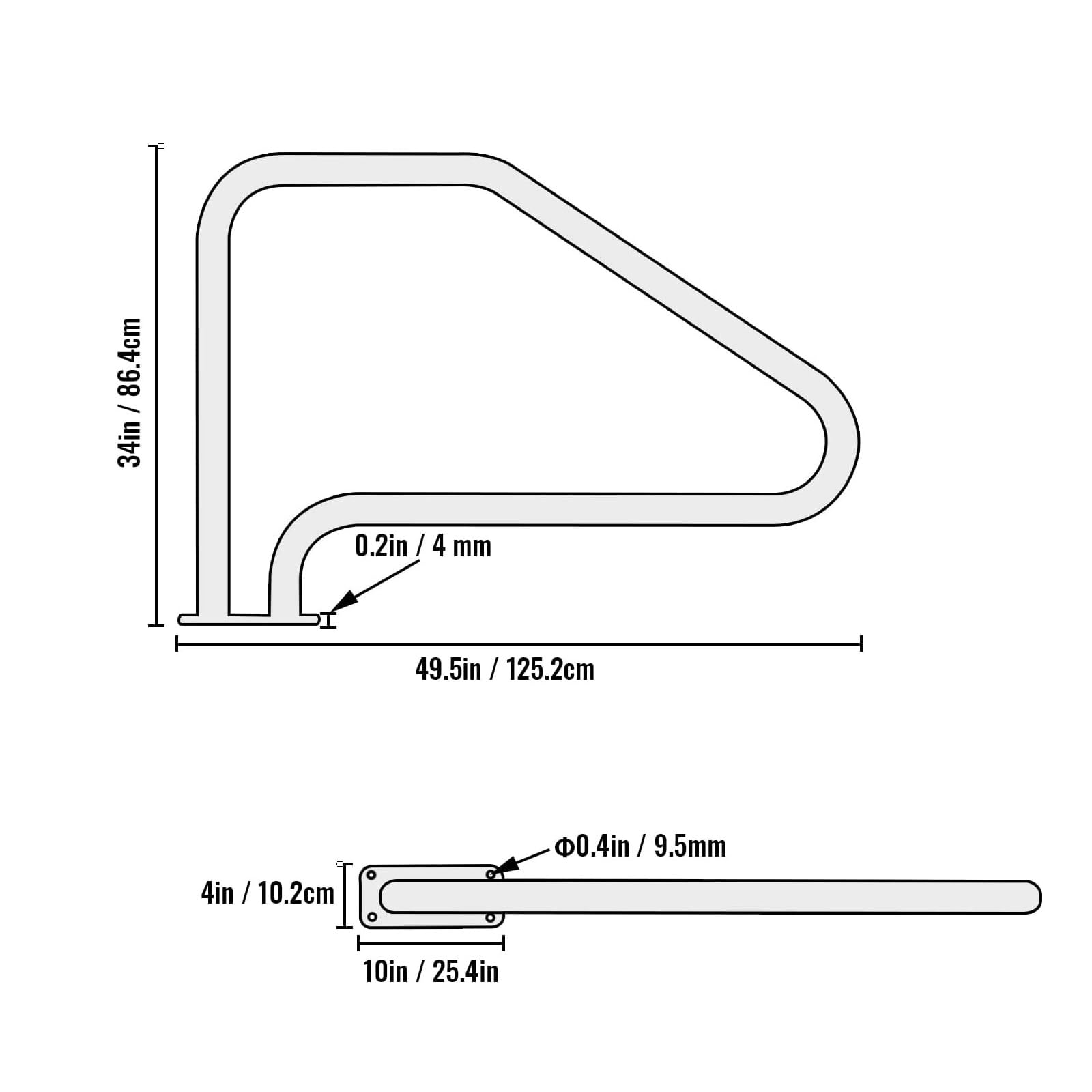 WRYSQBHJYB 34 X 49.5 in Pool Handrail Non-Slip Handle, 304 Stainless Steel, 380 Lbs Weight Capacity, Durable Pool Railing for Swimming Pools and Water Parks