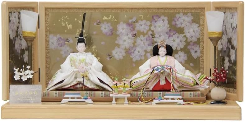 雛人形 親王平飾り 田村芙紗彦 熊倉基安 京十一番 遠山に牡丹と小桜