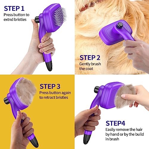 Self-Cleaning-Slicker-Brush-for-Shedding-Grooming-Long-Short-Haired-Dogs-Cats-Pets-Retractable-Brush-with-Hair-Remover-Tool-in-Handle-Removes-Loose-Fur-Undercoat-Tangles-Hair-Purple