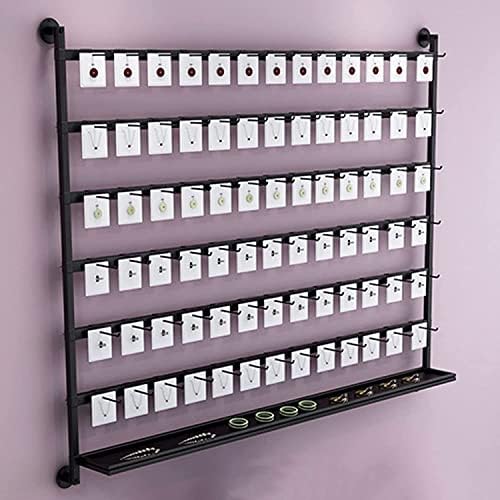 Wall Mounted Jewelry Organizer - Earring Holder, Necklace Rack, Keyring Shelf, Metal Display with Hooks for Rings, Bracelets, Sunglasses & Sock Storage Solutions for Home Decor