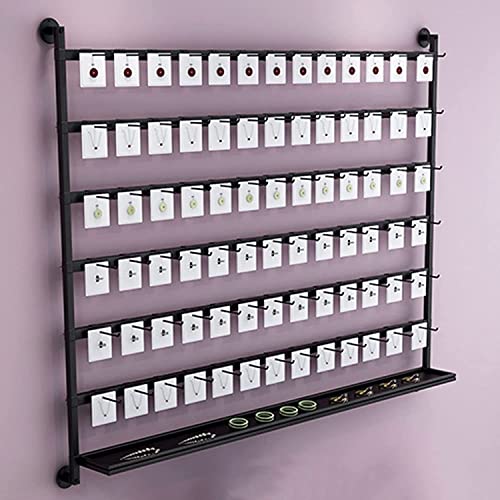 Porta Orecchini e Organizer per Gioielli da Parete con Ganci - Scaffale in Metallo per collane, Portachiavi e Accessori - Elegante mensola da Parete per esporre e riporre Gioielli