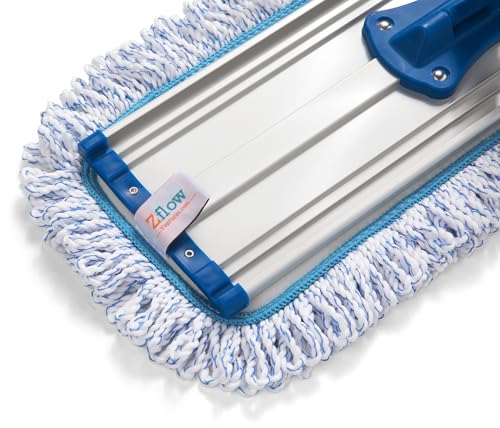 Zflow 18" Microfiber Dust Mop Pads 2-Pack - Premium Commercial Grade Washable Pads (18", Blue) — view 2