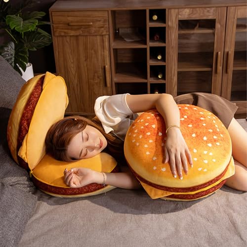 Coussin Hamburger en peluche pour décorer le canapé du salon