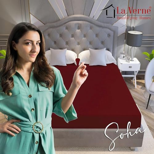 Image of La Verne 100% Waterproof Premium Cotton Feel Mattress Protector Queen Size 78 x 60 Inches | Breathable and Hypoallergenic Ultra Soft Fitted Bed Protector Cover
