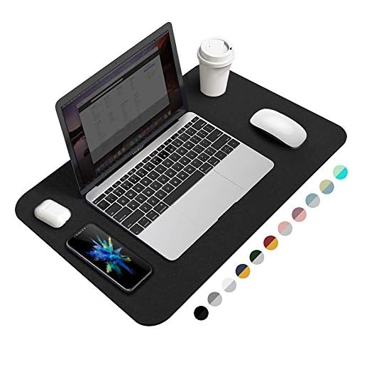 Desk Pad Protector, Waterproof PU Leather Office Desk Mat Desk Writing Mat Laptop Large Mouse Pad Desk Blotters Desk Décor for Office Home, 23.6" x 13.8" Black