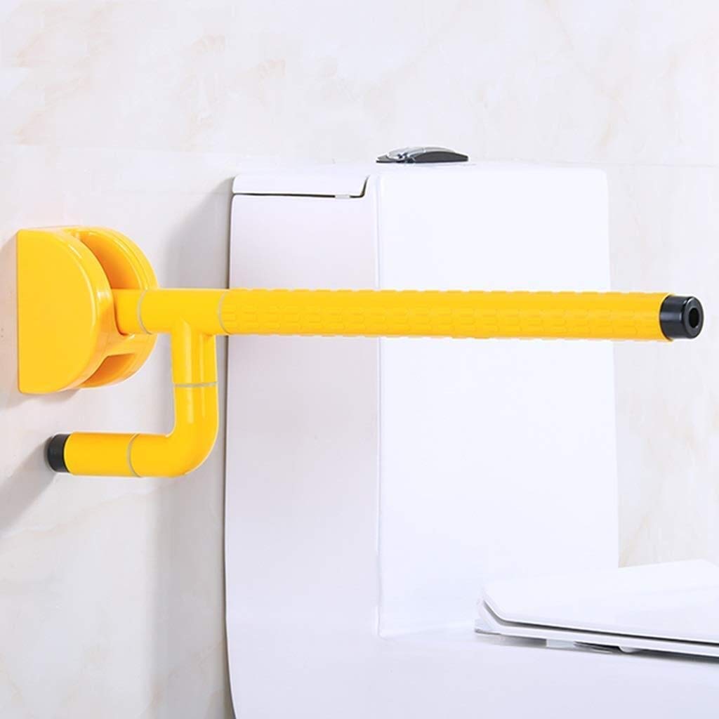 Barra de agarre plegable de acero inoxidable para personas mayores y discapacitadas, antideslizante, barra de apoyo de seguridad con mango de tubo exterior de nailon, color amarillo, 152 cm