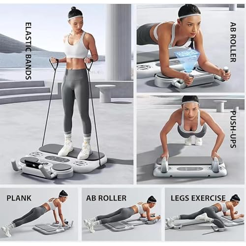 Kit per flessioni - Set fitness multifunzione con fascia elastica di resistenza e barre, include cronometro digitale per allenamento a casa e in palestra