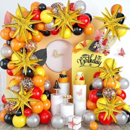 Image of 7 pcs 22 Inch Golden Foil Star Ballons, 4D Large Foil Balloons with Metallic Star for 70s Disco Dance Birthday Graduation New Year (Gold Stars 7pcs)
