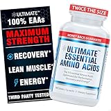 Ultimate Essential Amino Acids Supplement for Cutting, Fasting & Workouts - All 9 EAAs, 3000mg - 40% Leucine, 4:1:1 BCAA Ratio - Binder-Free with Organic Coating - Vegan, Keto, Non-GMO - 300 Tablets