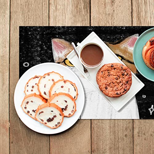 Sets de table chat noir anti-chaleur et lavables en Oxford pour table propre