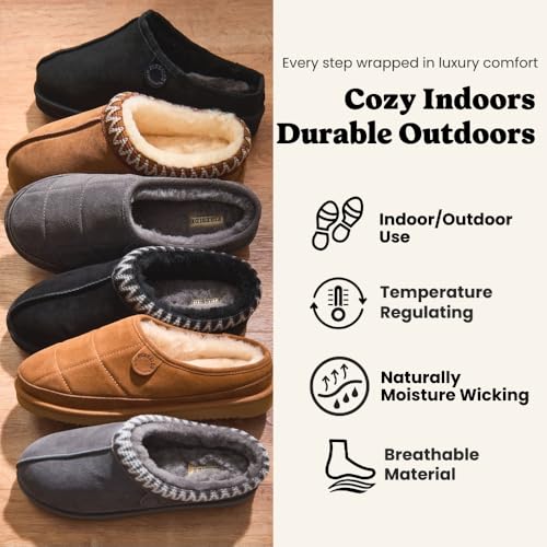 Image of Fireside by Dearfoams Men's Grafton Shearling Indoor /Outdoor Clog | Casual Slippers