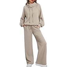 女式运动服休闲套装 2 件装 2025 年秋季抽绳运动衫宽腿运动裤运动服