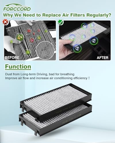 Image of 2-Pack Cabin Air Filters for 2007-2019 BMW X5, 2008-2019 BMW X6 | Replace#CF10936, CUK 2941-2, 64316945586, Cabin Filter Replacement Passenger Compartment Air Filters Car Accessories