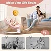 Baby Swing for Infants - Electric Baby Rocker with Exclusive App Function, Upgraded 5 Point Harness, Bluetooth Support, 10 Preset Lullabies and 5 Speeds, Portable Swing for Baby Boy Girl(Pink)
