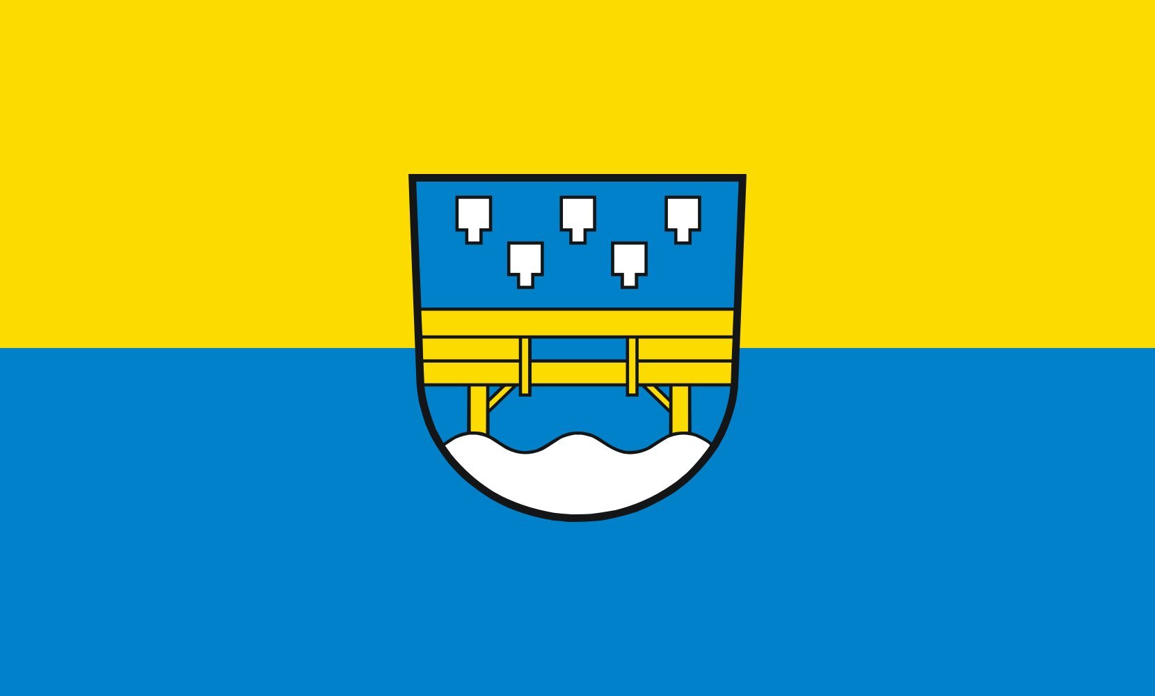 Drapeau paysage Sulzbach-Laufen de 1.35m² en haute qualité pour mât extérieur