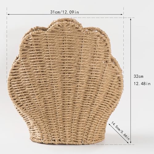 Panier tressé motif coquillage : corbeille de stockage robuste - 5