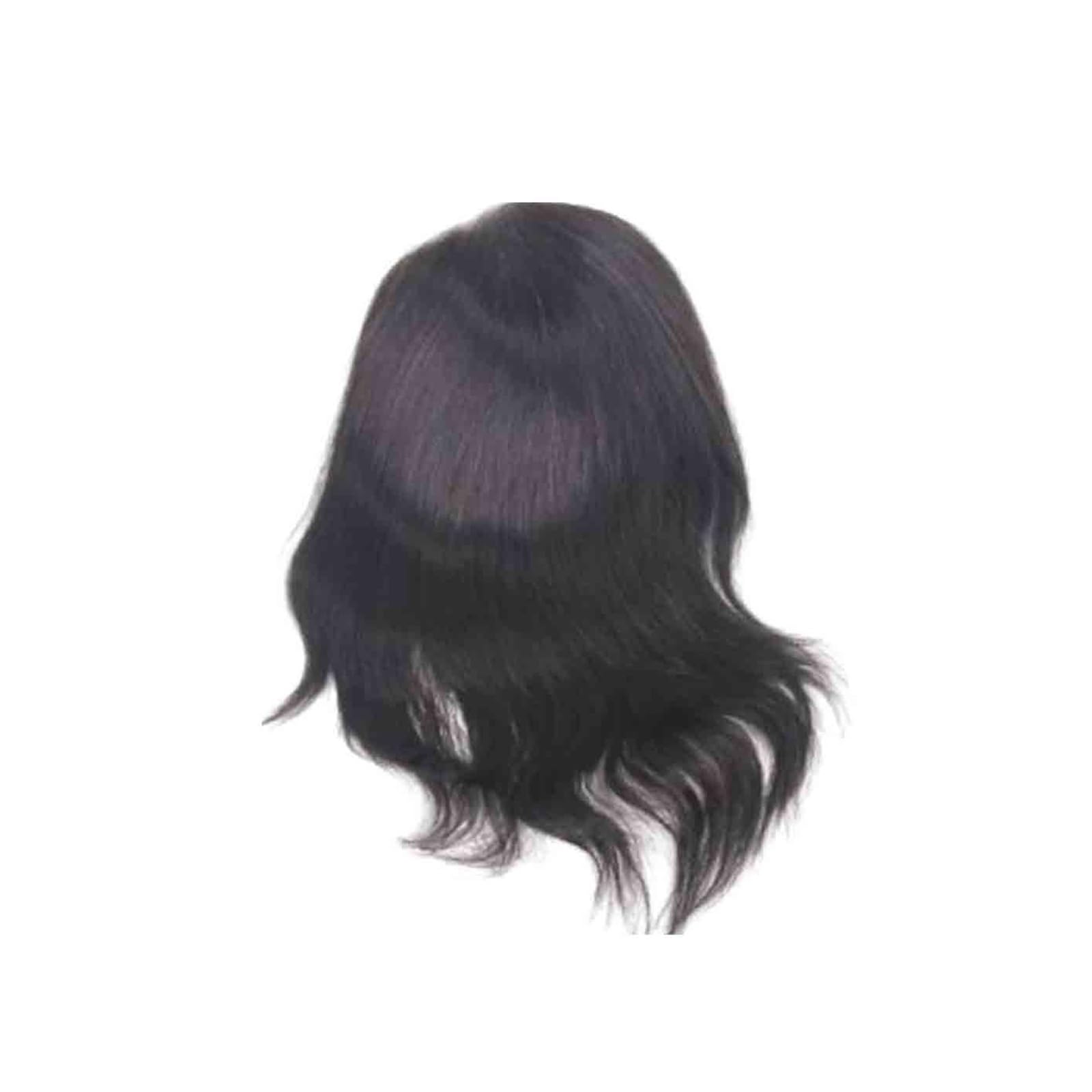 Uomini Frontale in pizzo con toupee da uomo in PU, sistema di sostituzione dei capelli umani for Acconciatura(1B Black Color)