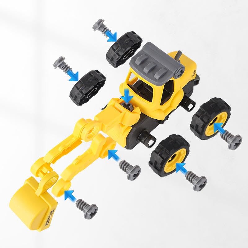 Image of DIY Construction Vehicles Set of 4 with Screwdriver