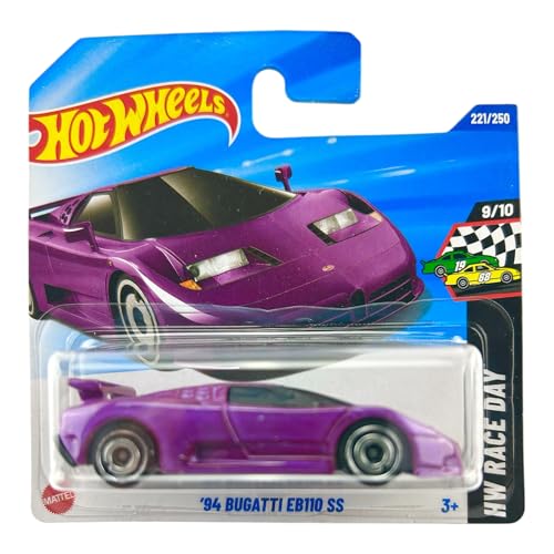 Image of Hot Wheels 94 Bugatti EB110 HW Race Day Ages 3 Years and Up 221 /250 (Purple)