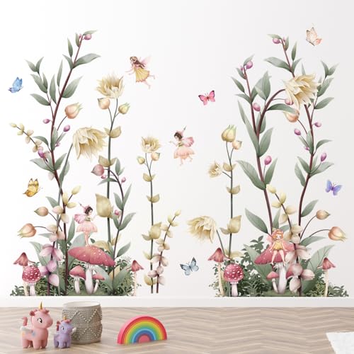 3 láminas 30x90 cm adhesivas de plantas acuarela miniatura 1
