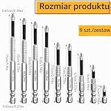 Touosy K5 zestaw bitów antypoślizgowych, 9 sztuk, wkrętaki krzyżowe, zestaw wkrętaków wysoce magnetycznych, zestaw bitów akumulatorowych, 25-150 mm, antypoślizgowe bity do wąskich pomieszczeń