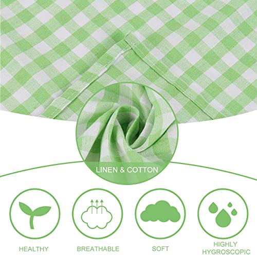 Buffalo Plaid Cloth Napkins Set Of 6, 18 X18 Inches Green White Cotton Washable Table Napkins, Reusable Gingham Cloth Dinner Napkins For Weeding, Parties, Thanksgiving, Christmas, Kitchen Dining #TOP3