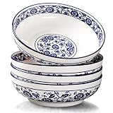YUN TAO Pasta Bowls 60oz, 9 Inch Large Fruit Salad Serving Bowls, Soup Bowls, Porcelain Ramen Bowls