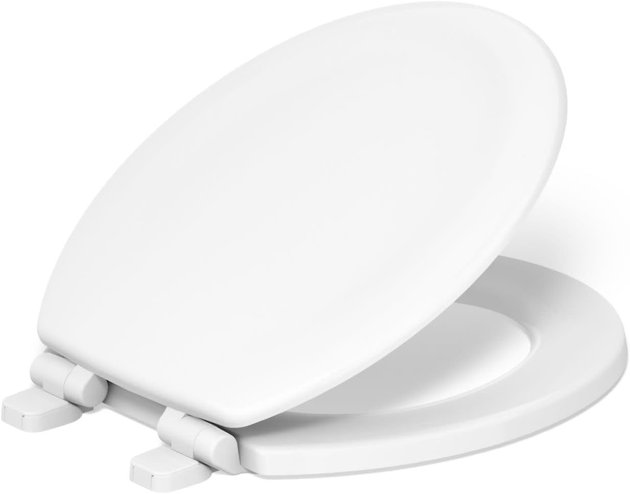 Stonewood Quiet-Close, Round Toilet Seat Soft Close, Durable Wood, Easy Installation, Universal Fit, Home Essentials, White Finish, K-20467-0