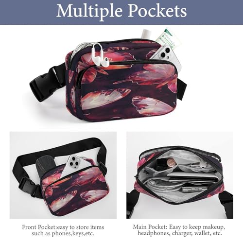 Sac banane rouge foncé léger sangle réglable anti ballottement - 3
