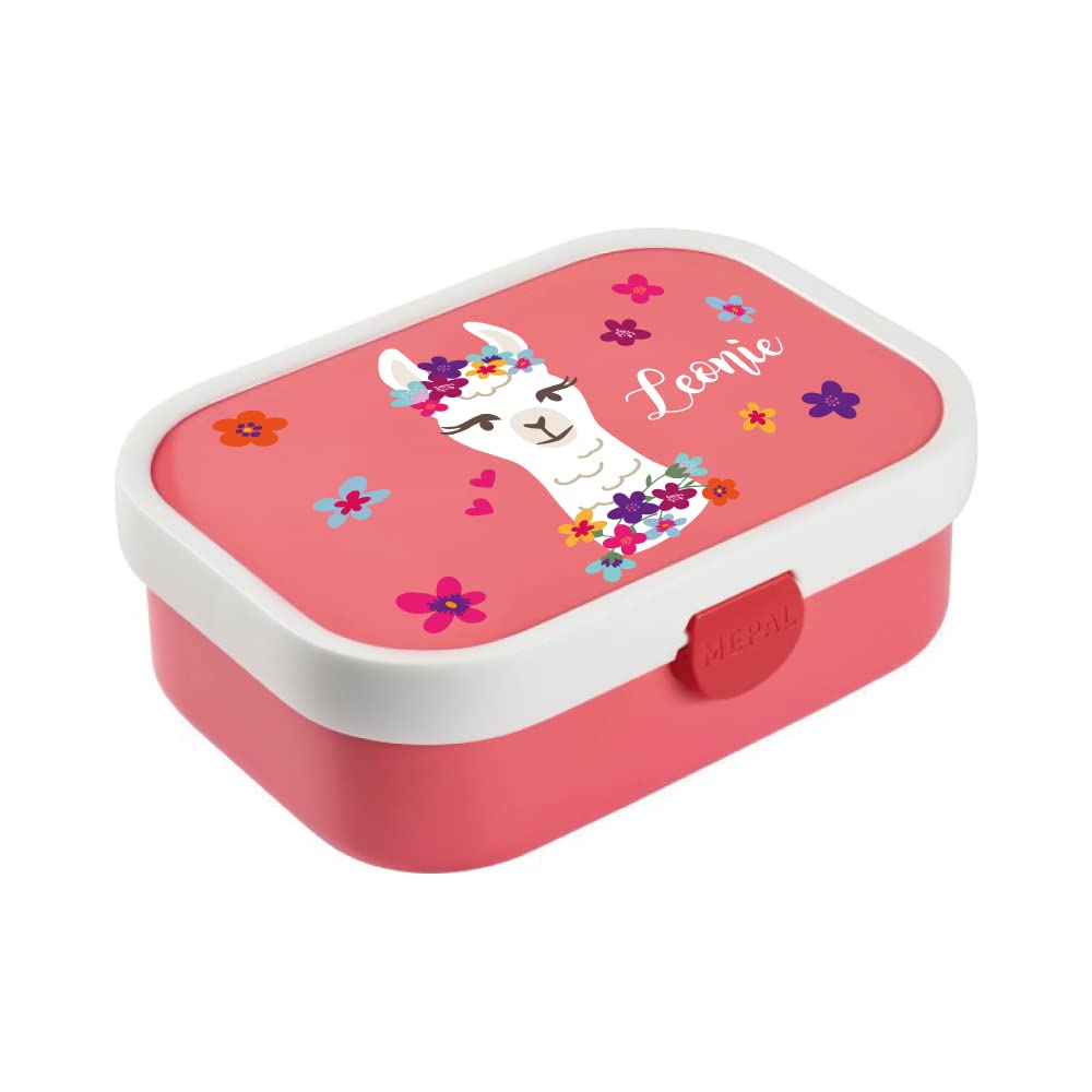 Brotdose Mit Schmetterlinge & Blumen Motiv – Personalisierbar Mit Namen, Inkl. Herausnehmbarem Fach