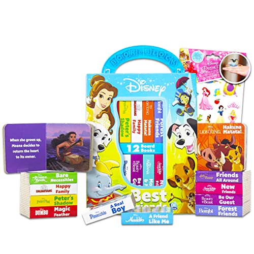 Image of Disney Board Books Disney Baby Story Book Set~ 12 Pack Disney Best Friends Board Books My First Library Block Books for Toddlers Kids with Reward Stickers (Disney Classics Baby Board Book Set)