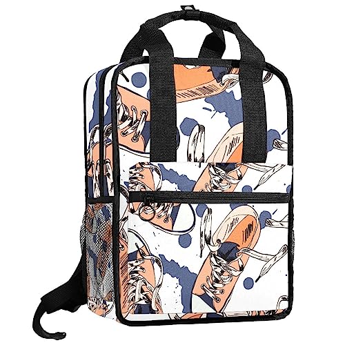 Sac à dos pour garçons blanc multicolore - Cartable enfant avec bretelles réglables