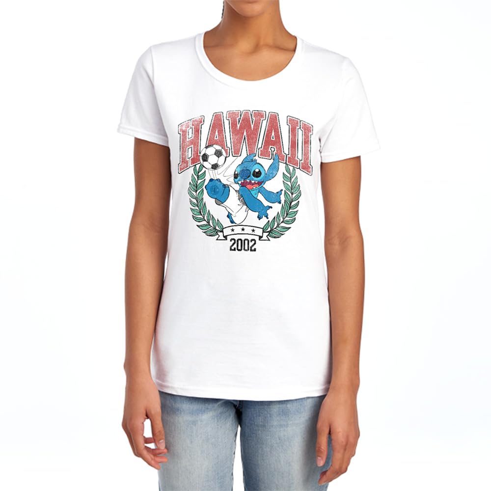 Disney Lilo and Stitch Stitch Ball Womens T Shirt, White, XXL