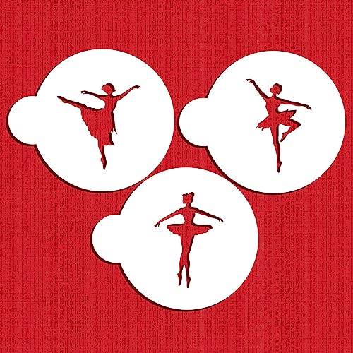Designer Stencils Ballerina Cookie Stencil Set, Beige/Semi-Transparent, fits 3 inch circle - Thumbnail 3