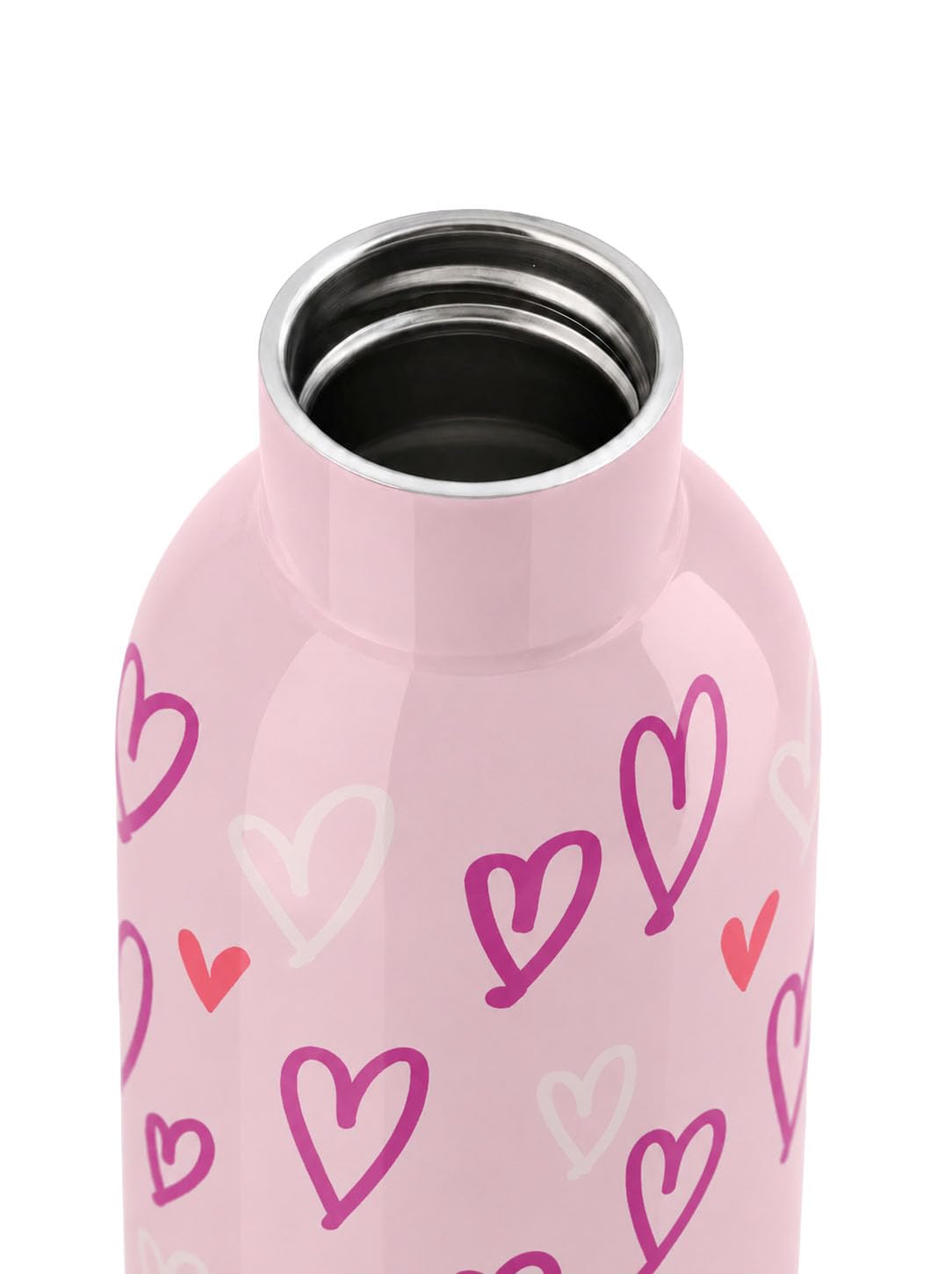 Borraccia Termica 470 ml in Acciaio Inox, Bottiglia Termica 24h Cold 12h Hot Ermetica, Borraccia Personalizzata Hearts, Borracce Termiche Bambini Ragazzi Adulti, BPA Plastic-Free 18,5H cm