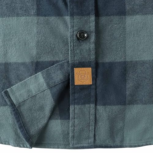 Dubinik® Flannel Shirt for Men 100% Cotton Mens Flannel Shirts Long Sleeve Plaid Soft Casual Button Down Shirt Men4