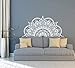 Decalcomania Da Muro In Vinile Mezza Mandala Murale Murale Yoga Lover Regalo Home Testiera Decor Mezza Mandala Design Adesivi Per Finestre Auto-85X42Cm Bianco