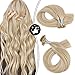 Produktbild Moresoo Extensions Bondings Echthaar Blond Remy Menschliches Haar 45 cm Pre Bonded U Tip Haarverlägerung Aschblond mit Blond Keratin Bondings Extensions Echthaar 1g 50g