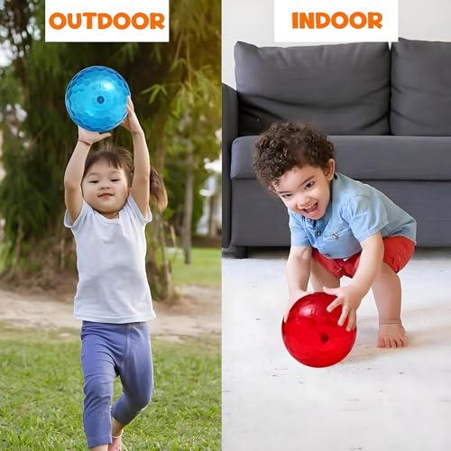 Image of 6-Inch Textured Rubber Play Ball Set for Kids - Soft Bouncy Balls in Assorted Vibrant Colors - Safe, Durable Outdoor & Indoor