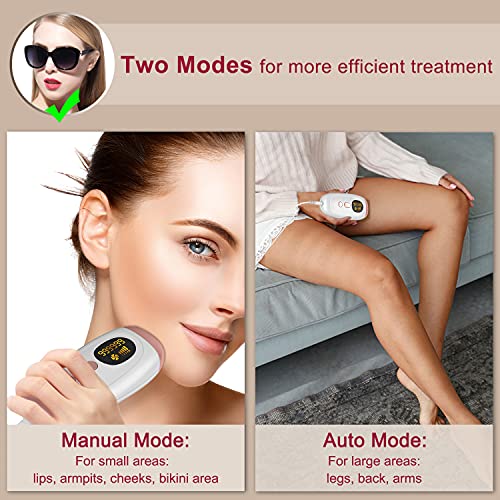 IPLBAI Permanent IPL Hair Removal for Women Men - at-Home Painless Hair Remover Machine on Armpits Legs Arms Facial Bikini line, 999,999 Unlimited Flashes