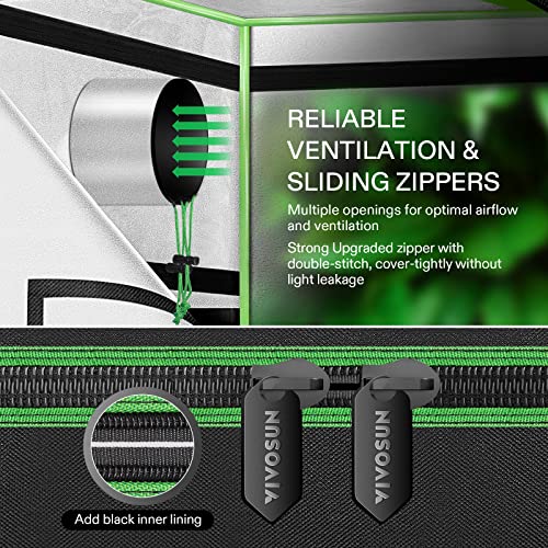 Vivosun R846 4X8 Grow Tent, 96"X48"X72" Roof Cube Tent With Observation Window And Floor Tray For Hydroponics Indoor Plant For Vs4000/Vsf4300 #TOP3