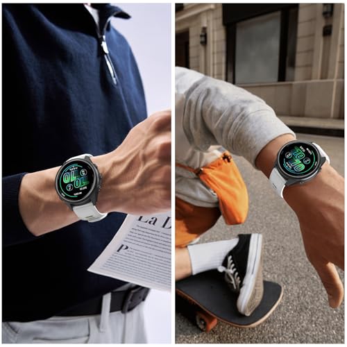 OVERSTEP Watch Bands for Garmin Forerunner 570 47mm/Forerunner 265/Forerunner 255, 22mm Silicone Replacement Band for Venu 3 2/Vivoactive 4 Smart Watch, White & Mist Green by OVERSTEP - Used condition - Image 7